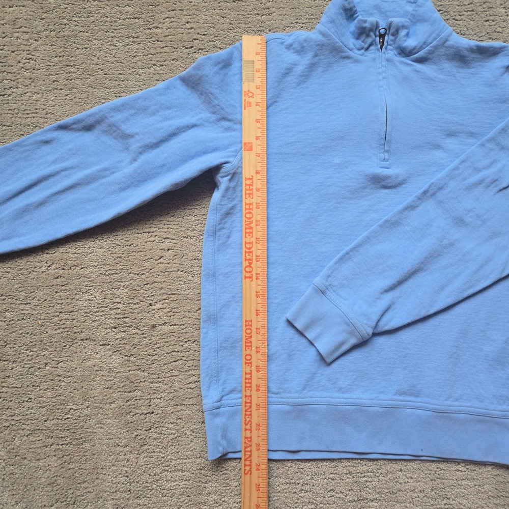 Billy Reid Mens Small Light Blue Quarter Zip Pullover - Picture 3 of 6